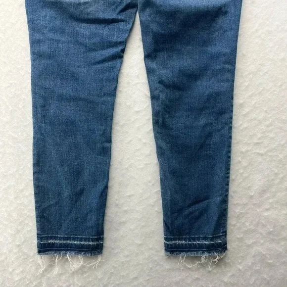 Abercrombie & Fitch Jeans Women's Sz 25 Blue Harper Ankle Cropped Raw Hem Denim - Picture 9 of 12
